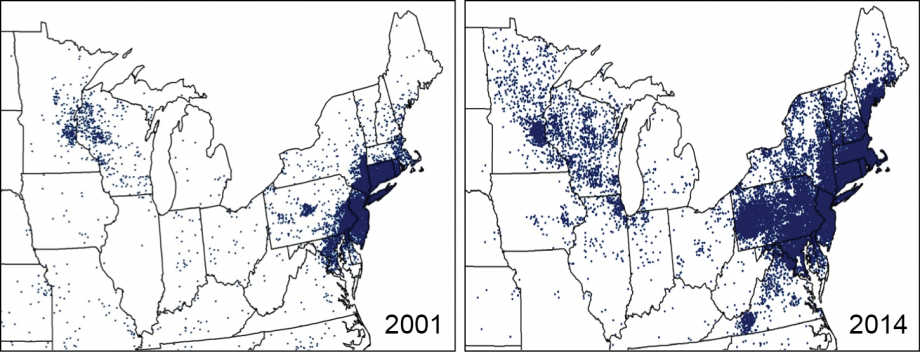 Figure ES6: Changes in Lyme Disease Case Report Distribution