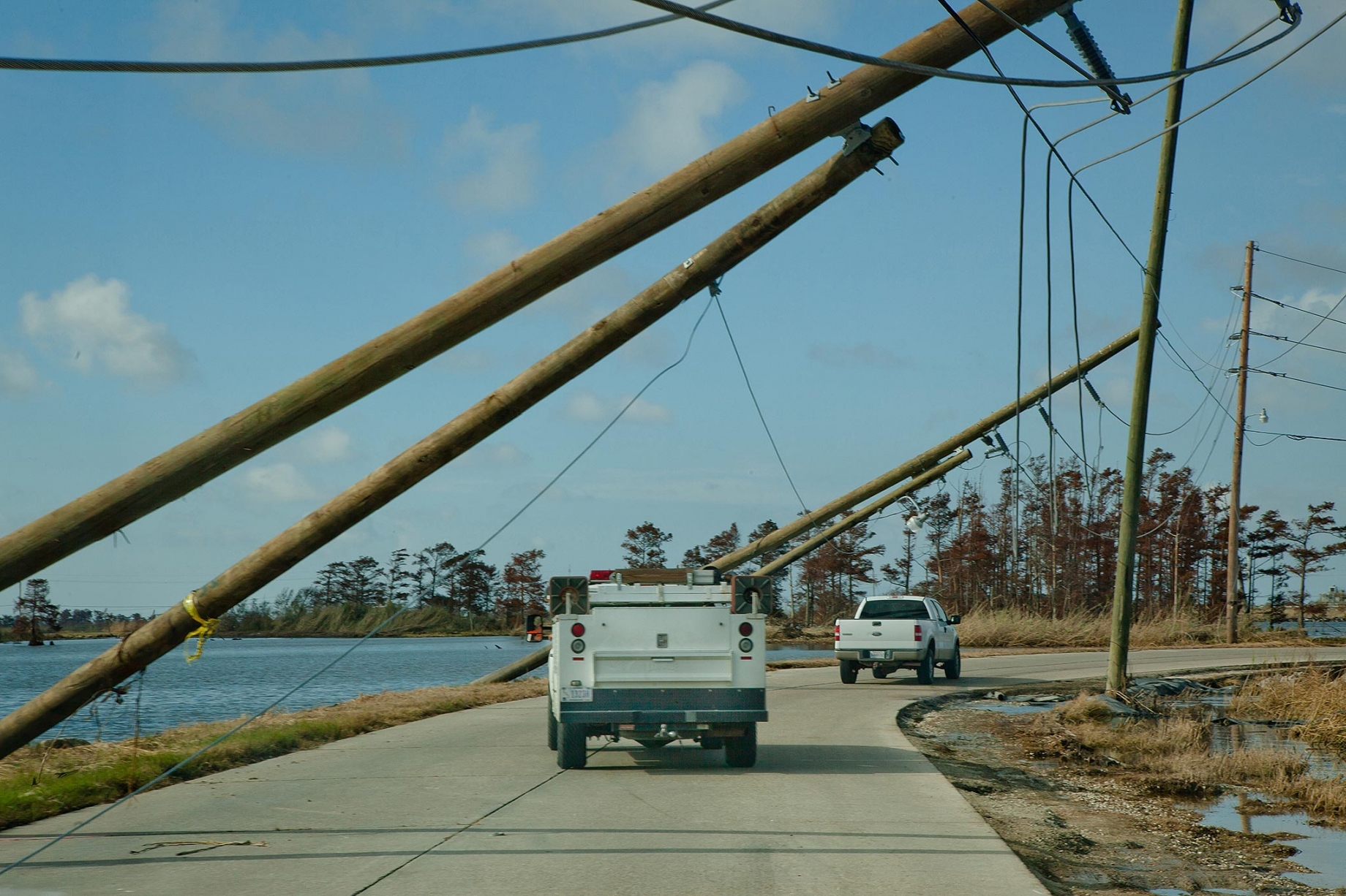 Damaged power lines