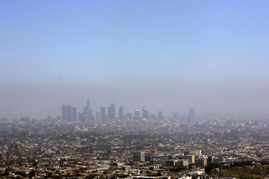 The view of the downtown Los Angeles skyline is seen from the Griffith Observatory in Los Angeles on May 22, 2012.
