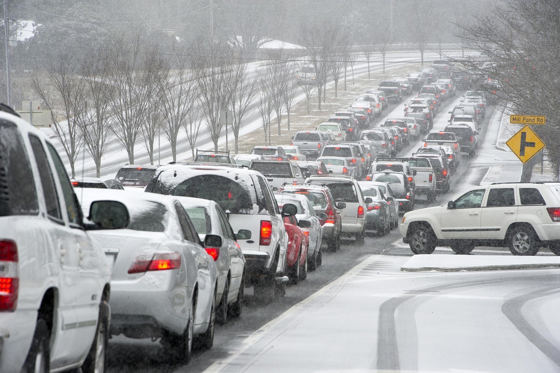 Gridlocked traffic